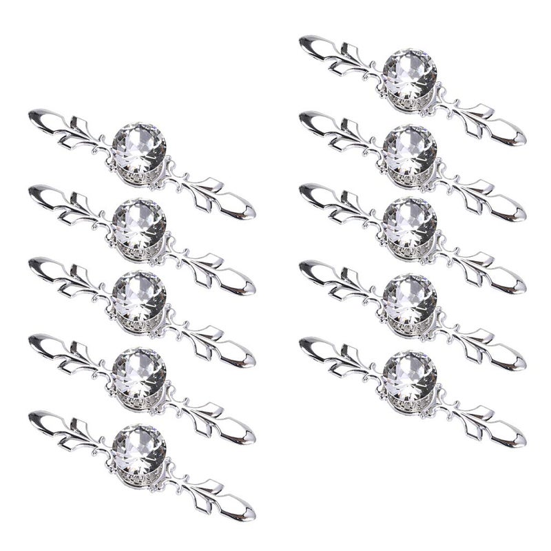 Sumnacon Drawer Dresser Knobs Pull Handles - Crystal Glass Diamond Decorative Knobs with Plate, Cabinet Cupboard Door Knobs with Screws for Kitchen Bathroom Office Decoration Pack of 10 - Image 1
